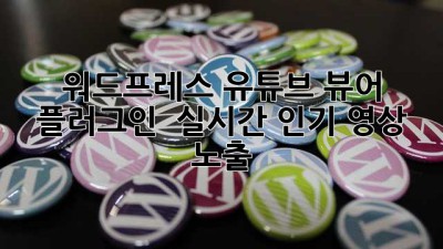 워드프레스 유튜브 뷰어 플러그인 🚀 실시간 인기 영상 노출!